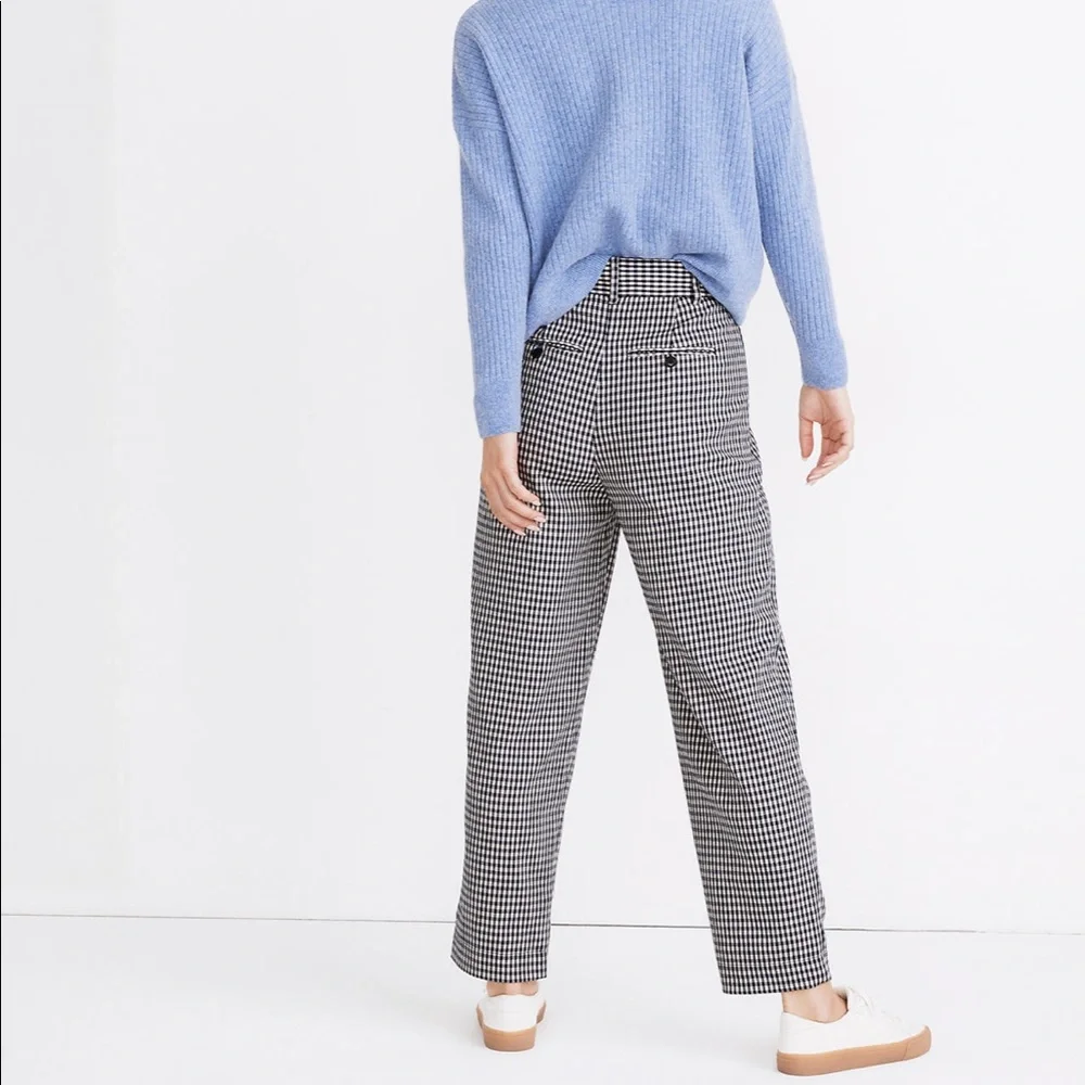 NWT Madewell Pleated Taper Wide-Leg Pants in Houndstooth - Picture 3 of 7